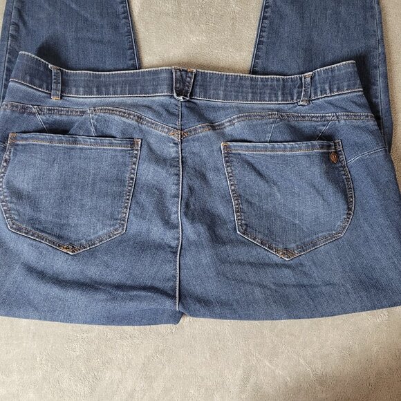 Democracy Womens Jeans 20W Plus Absolution Cropped Dark Blue Denim SL102E - Picture 7 of 11